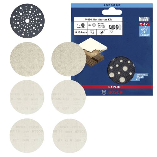 Bosch Expert M480 Sanding Net Starter Set – Low Dust, Long Lasting, For Orbital Sanders - View #7