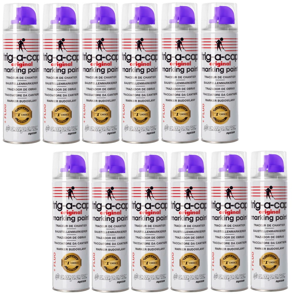 AMPERE Farba geodezyjna fioletowa fluo TRIG-A-CAP Original 12x 500ml