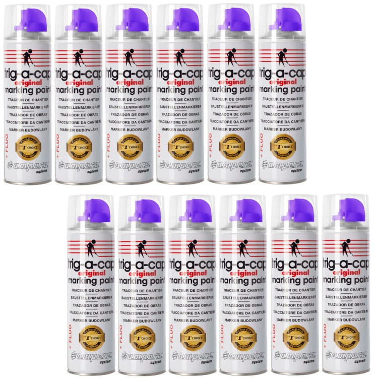AMPERE Farba geodezyjna fioletowa fluo TRIG-A-CAP Original 12x 500ml