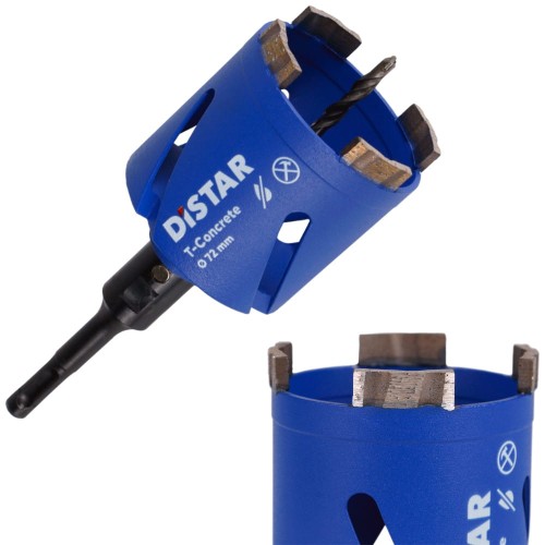 Wiertło diamentowe Otwornica do betonu 72mm M16 x SDSplus Distar T-Concrete