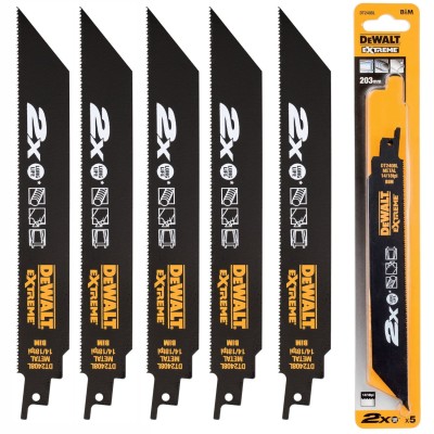 Brzeszczoty do metalu 203mm do piły szablastej 5szt EXTREME DeWALT DT2408L
