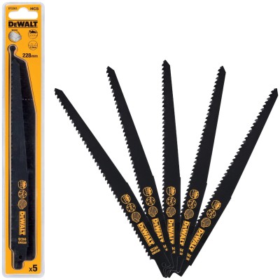 Brzeszczoty do pilarek szablowych do drewna 228mm HCS 5szt. DeWALT DT2363