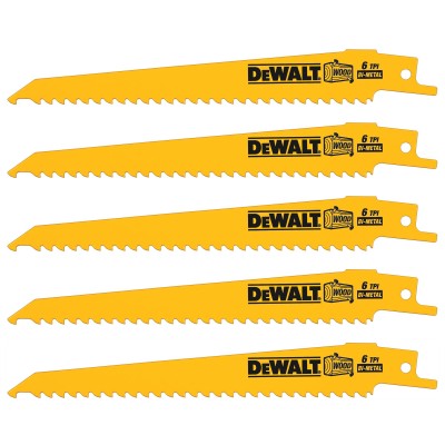 Zestaw brzeszczotów do drewna 152mm do piły szablastej 5szt. DeWALT DT2359