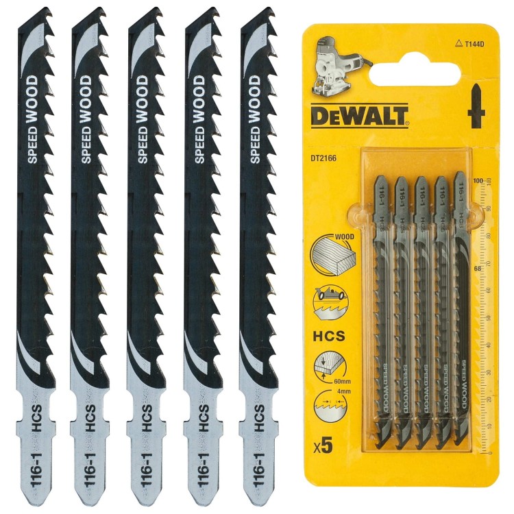 Brzeszczoty do wyrzynarki 100 mm HCS 5szt. DeWALT DT2166