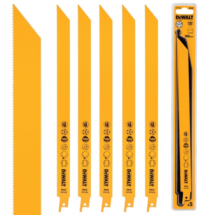 Zestaw brzeszczotów uniwersalnych 305mm 5szt. DeWALT DT2355