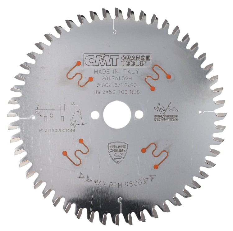 CMT Tarcza pilarska chromowana do kompozytów 160x20mm 52z 281.761.52H