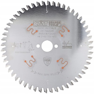 Tarcza pilarska chromowana do kompozytów 165x20mm 52z CMT 281.766.52H