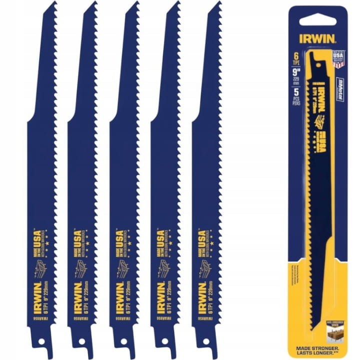 IRWIN 10504158 Zestaw brzeszczotów uniwersalnych 229mm BIM 6z/cal 5szt. do piły szablastej