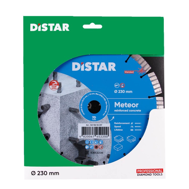 Tarcza diamentowa tnąca do betonu 230mm Distar