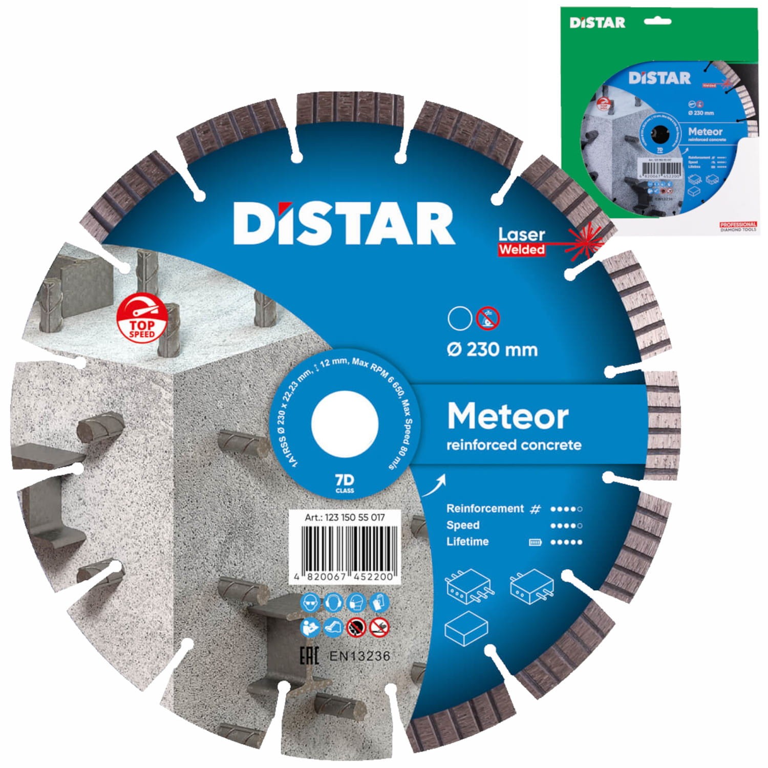 Tarcza diamentowa tnąca do betonu 230x2,6x22,23mm 1A1RSS Meteor Distar 4820245281295