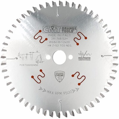 Tarcza pilarska chromowana do kompozytów 168x20mm 52z CMT 281.768.52H