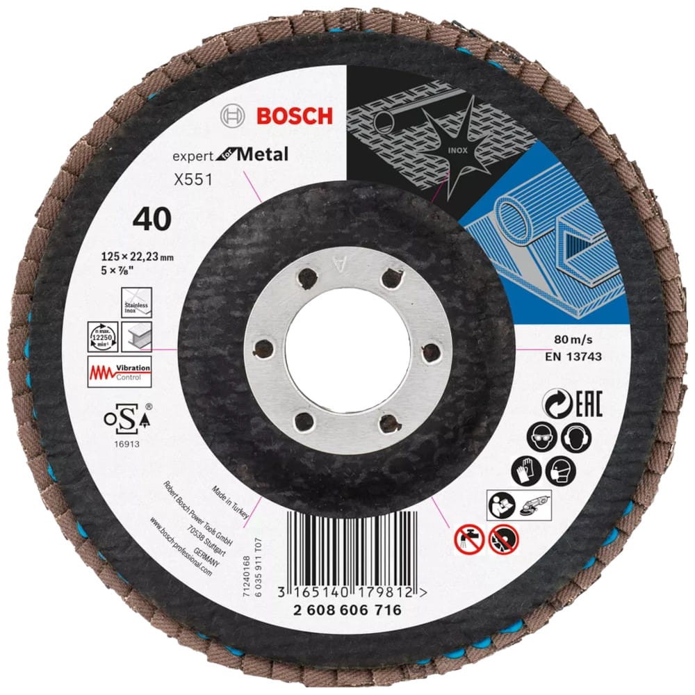 Tarcza listkowa do metalu stali 125 x 22.23mm P40 1szt. X551 Bosch