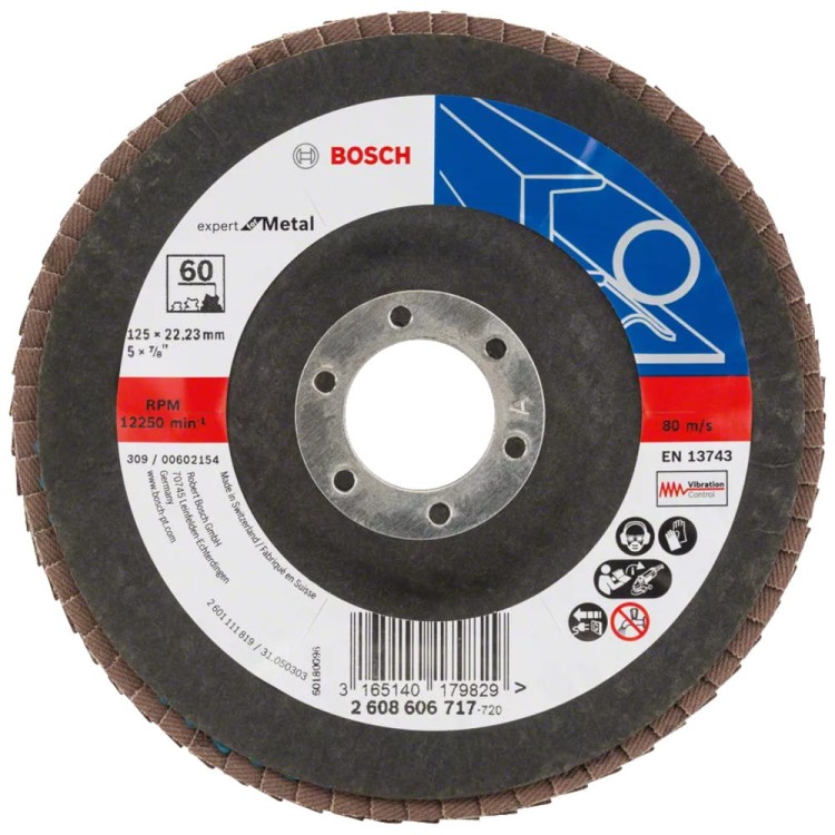 Tarcza listkowa do metalu stali 125 x 22.23mm P60 1szt. X551 Bosch