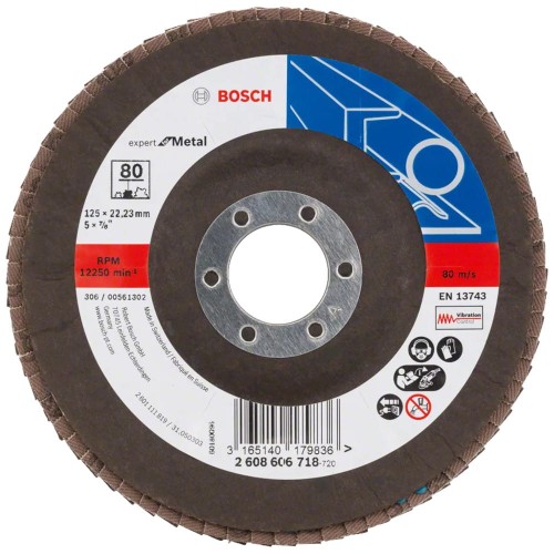 Tarcza listkowa do metalu stali 125 x 22.23mm P80 1szt. X551 Bosch