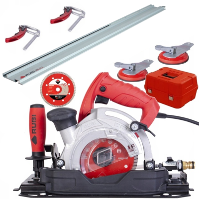 RUBI Piła elektryczna do cięcia płytek 1250W TC-125 + Prowadnica + Zaciski