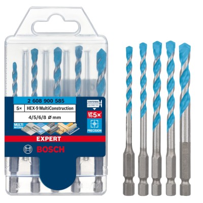 Zestaw wierteł EXPERT HEX-9 MultiConstruction 4, 5, 6, 6, 8mm BOSCH 2608900585