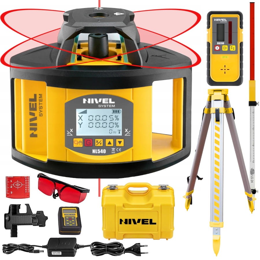 NIVEL SYSTEM NL540 Niwelator laserowy + Statyw GT-165 + Łata LS-24