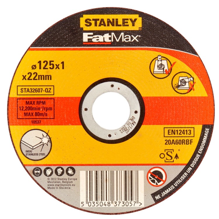STA32607 Tarcza do cięcia stali nierdzewnej - płaska 125x22,2x1mm Stanley