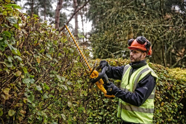 zastosowanie nożyc do żywopłotu akumulatorowych 18V DeWALT DCMHT563