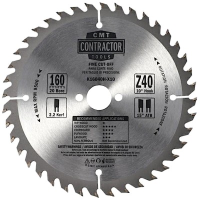 CMT Tarcza pilarska do drewna, sklejki, OSB 160mm x 20mm 40z K16040H 1szt.