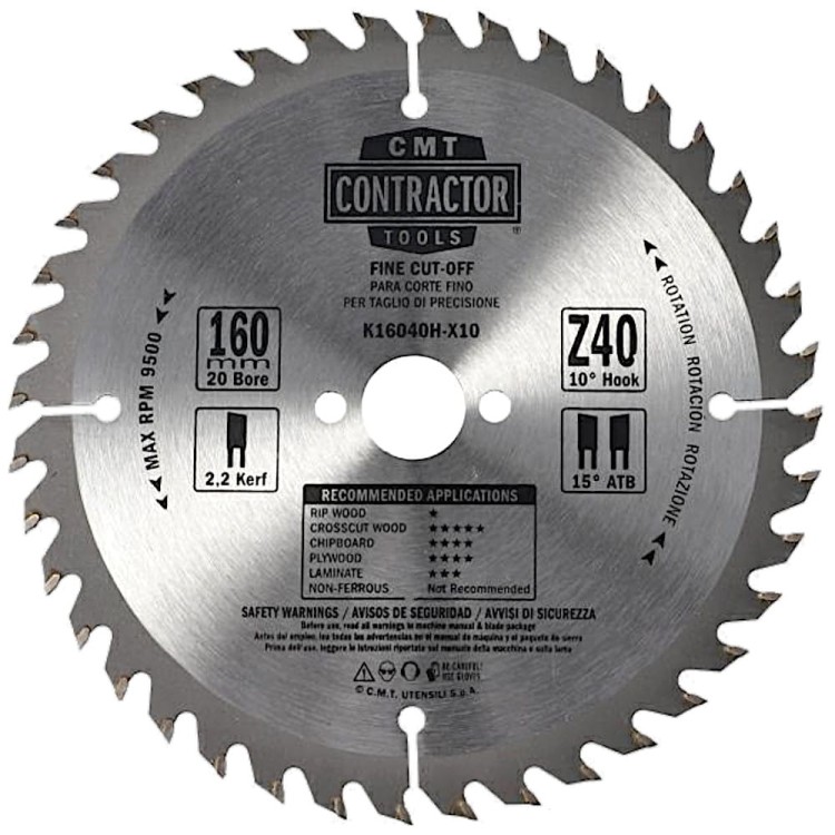 CMT Tarcza pilarska do drewna, sklejki, OSB 160mm x 20mm 40z K16040H 1szt.