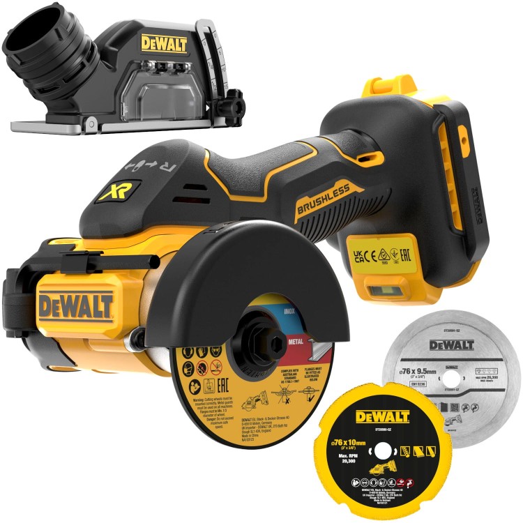 Przecinarka 18V 76mm /body/ 3x tarcza DeWalt DCS438N