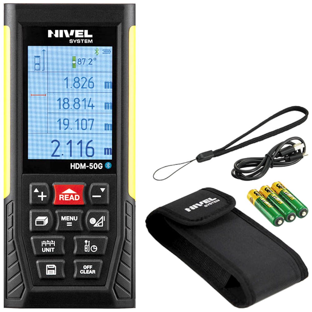 Dalmierz laserowy zielony Bluetooth 50m Nivel System HDM-50G + akcesoria
