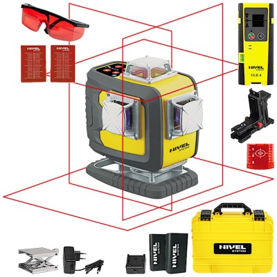 Laser krzyżowy czerwony Nivel System CL4D-R + Czujnik CLS-4