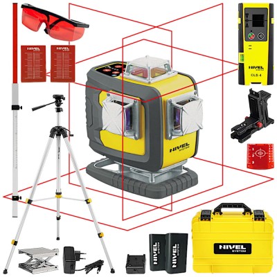 Laser krzyżowy czerwony Nivel System CL4D-R + Statyw + Czujnik + Łata