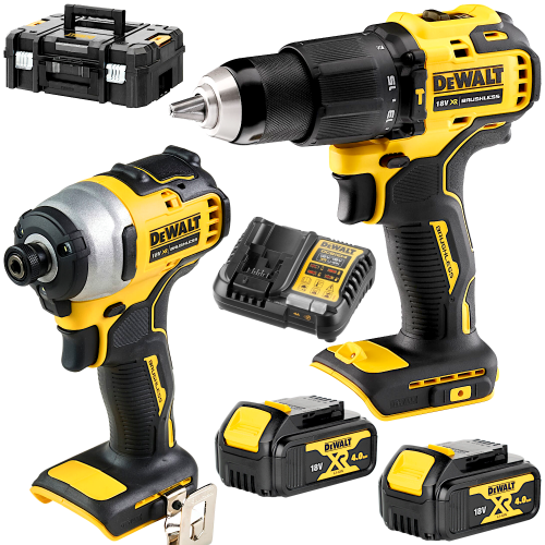 DEWALT DCK2062M2T Zestaw elektronarzędzi 18V DCD709 + DCF809 + 2x 4.0Ah + TSTAK