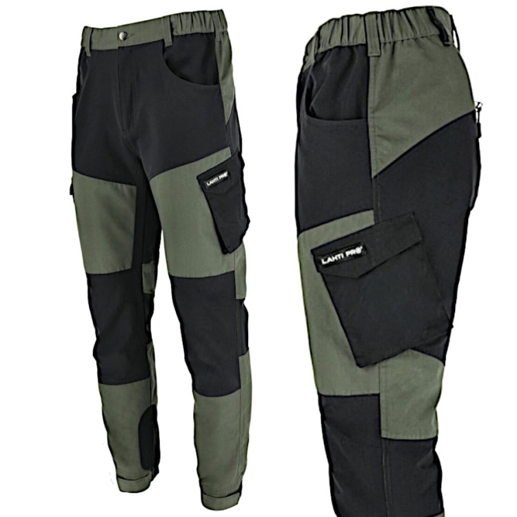 Spodnie z elementami stretch zielono-czarne roz. S Lahti Pro L4053801