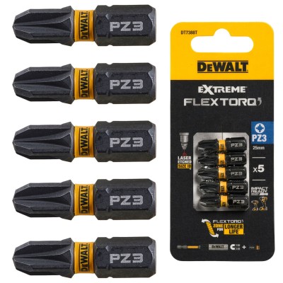 Bity udarowe 25mm Pozidriv PZ3 Extreme Impact 5szt. DeWALT DT7388T