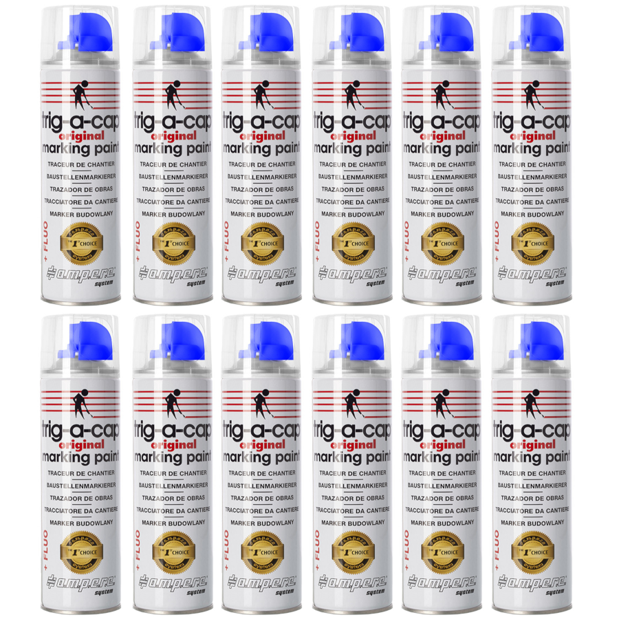 AMPERE Farba geodezyjna TRIG-A-CAP original niebieska 12szt
