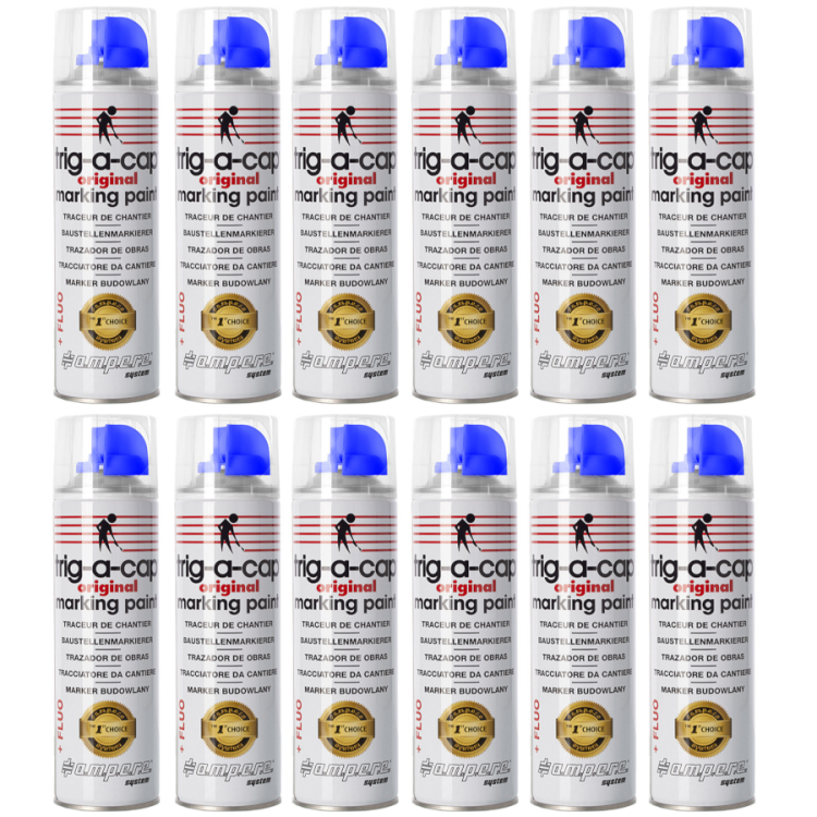 AMPERE Farba geodezyjna TRIG-A-CAP original niebieska 12szt