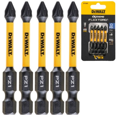 Bity udarowe Pozidriv PZ1 57mm Extreme Flextorq 5szt. DeWALT DT7390T
