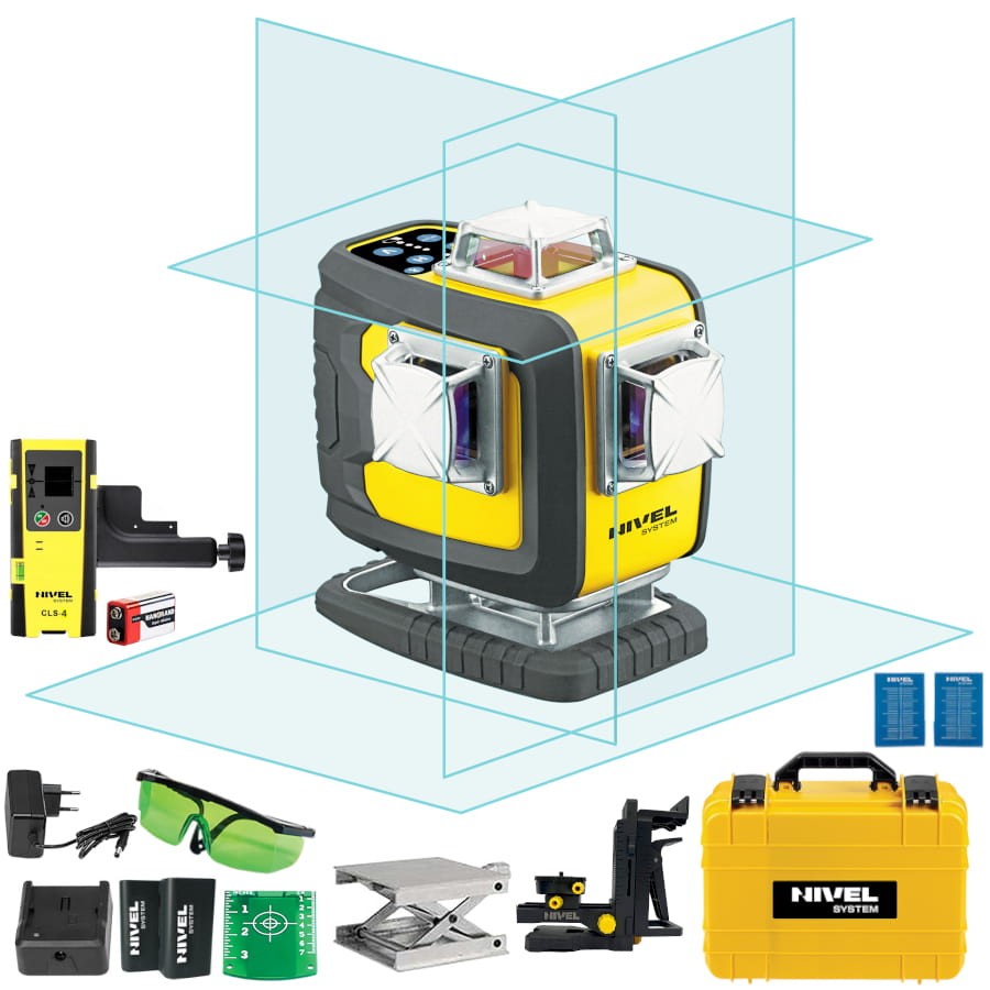 NIVEL SYSTEM CL4D-B Laser krzyżowy 4x360 wiązka niebieska + odbiornik