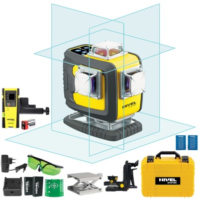 NIVEL SYSTEM CL4D-B Laser krzyżowy 4x360 wiązka niebieska + odbiornik