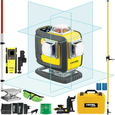 NIVEL SYSTEM CL4D-B Laser krzyżowy 4x360 wiązka niebieska + tyczka GT-360 + odbiornik + łata GT-240