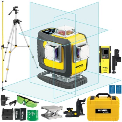 NIVEL SYSTEM CL4D-B Laser krzyżowy 4x360 wiązka niebieska + tyczka GT-360 + statyw SJJ-M1 EX + odbiornik