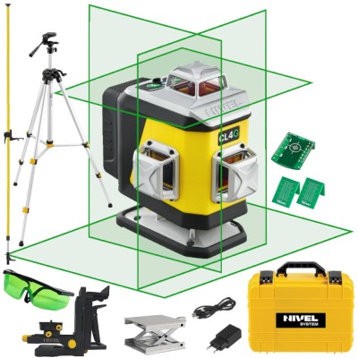 NIVEL SYSTEM Laser krzyżowy zielony CL4G + statyw SJJ-M1EX + tyczka