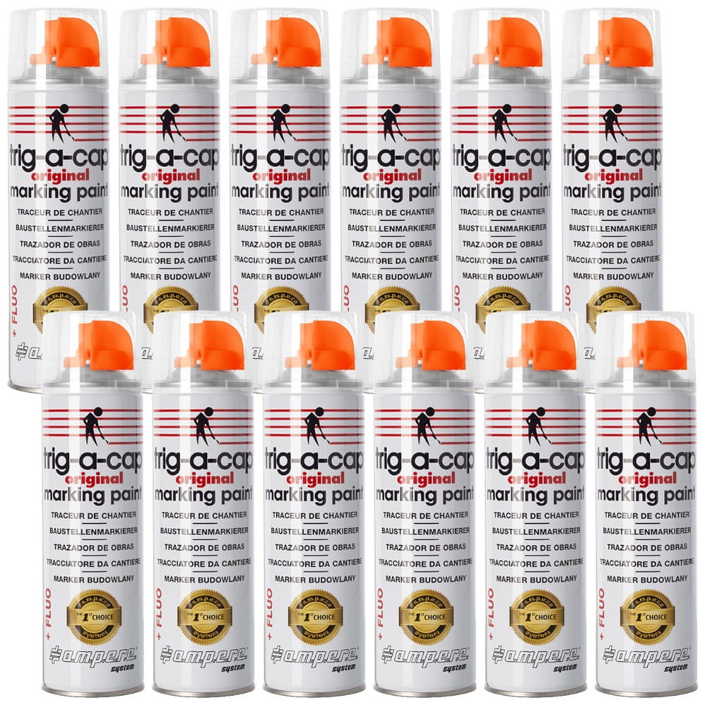 AMPERE Farba geodezyjna TRIG-A-CAP Original pomarańczowa fluo 400ml 12szt.