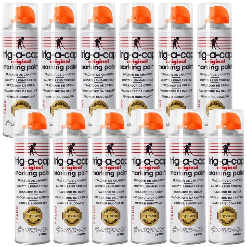 AMPERE Farba geodezyjna TRIG-A-CAP Original pomarańczowa fluo 400ml 12szt.