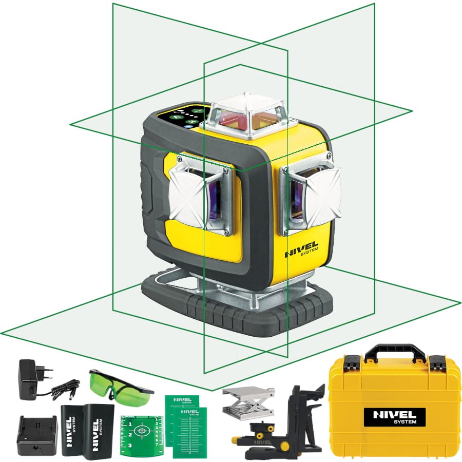 NIVEL SYSTEM CL4D-G Laser krzyżowy zielony 4x360° + akcesoria