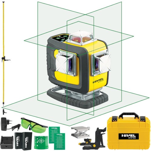 NIVEL SYSTEM CL4D-G Laser krzyżowy zielony 4x360° + tyczka