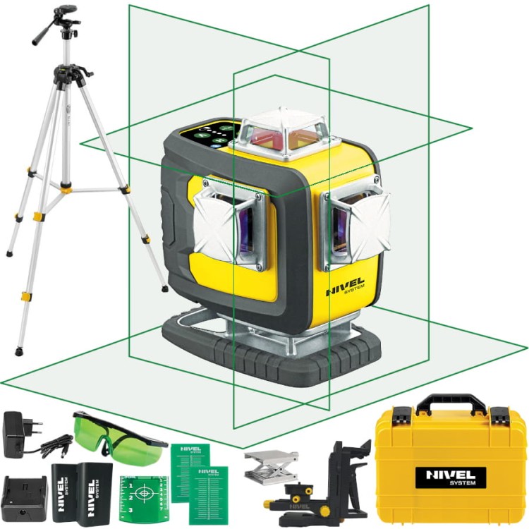 NIVEL SYSTEM CL4D-G Laser krzyżowy zielony 4x360° + statyw SJJ-M1 EX