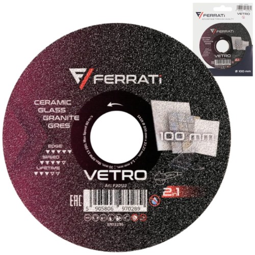 Tarcza tnąca i szlifująca z nasypem diamentowym 100x22,23mm VETRO FERRATI