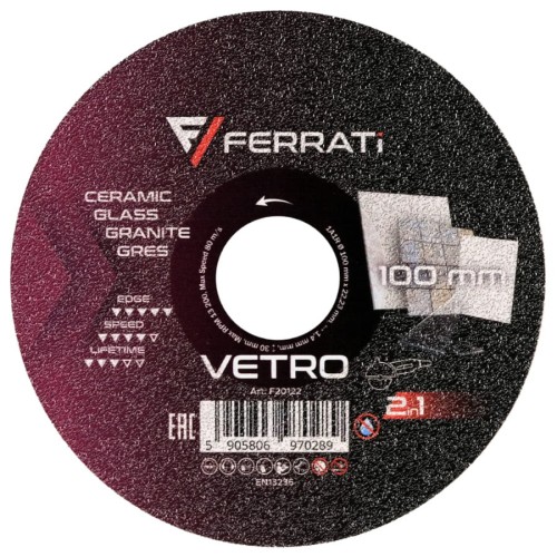 Tarcza tnąca diamentowa 100x22,23mm VETRO FERRATI