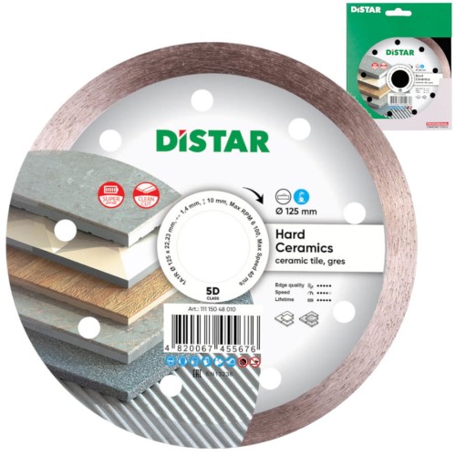 Tarcza diamentowa tnąca 125x22,23mm HARD Ceramics Distar