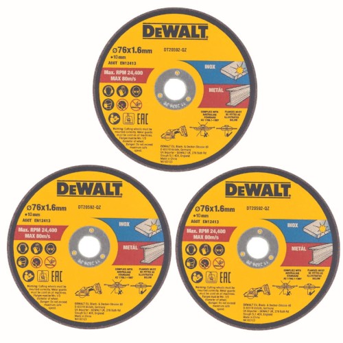Tarcza cięcia metalu 76x10mm 3szt. DeWALT DT20592