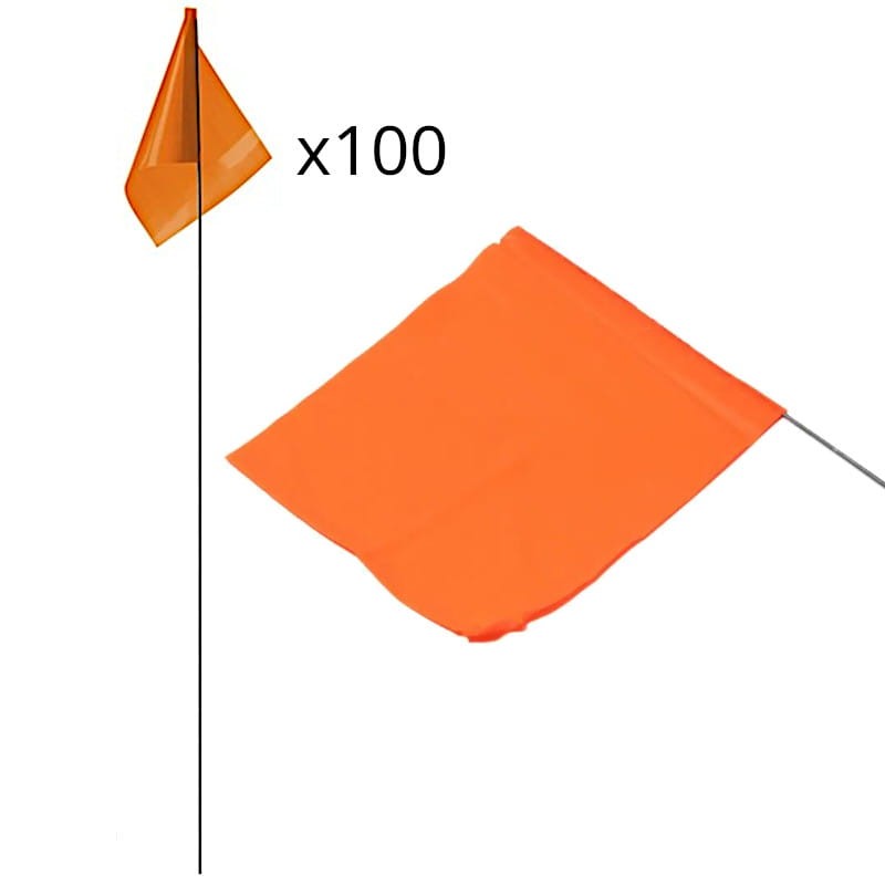 Flaga do oznaczania robót AMPERE Flag Mark pomarańczowa Fluo 76cm x 100szt.